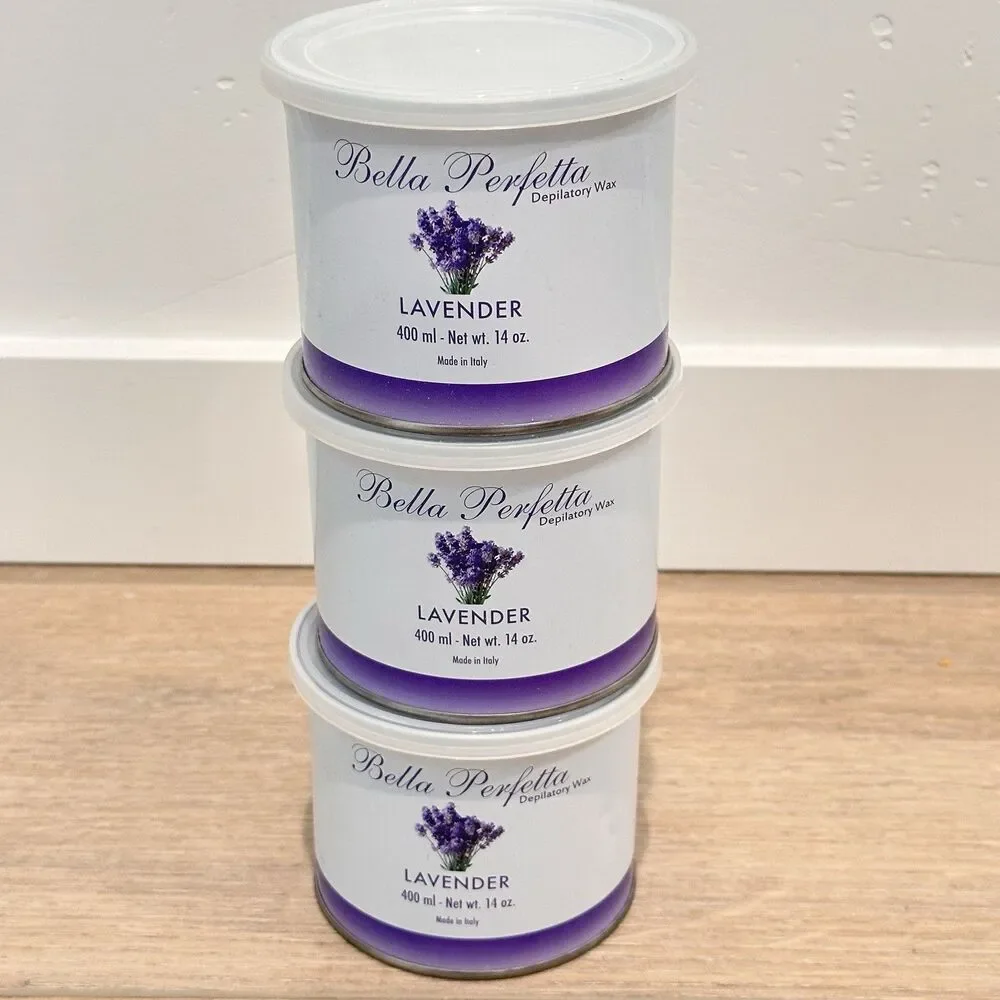 Lot 3 Bella Perfetta Depilatory Wax Lavender 400ml 14oz Professional Italy